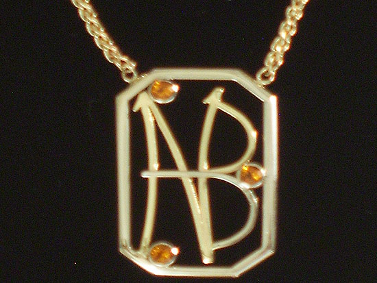 18K Yellow Gold & Citrine Initial Necklace