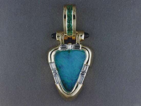 opal and emerald pendant